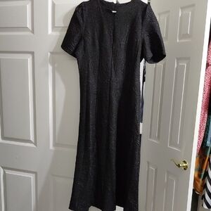 SHEIN Textured Black Midi Dress